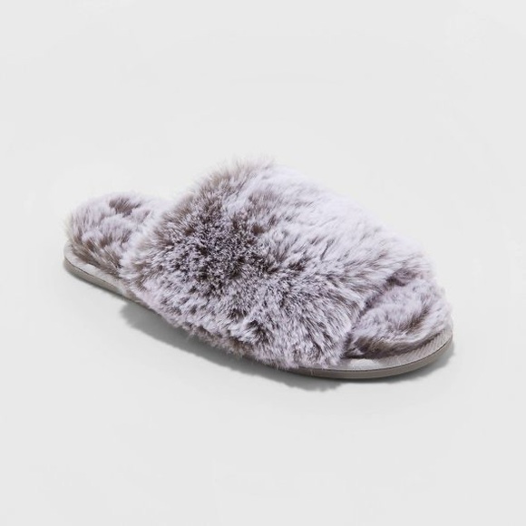 Womens capri faux fur slide slippers Clearance